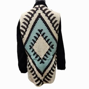 DAVI & DANI Women's Corduroy and Knit Sweater Jacket Aztec Print Shacket (L)